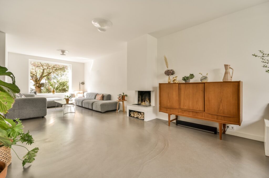 woonkamer beton storten